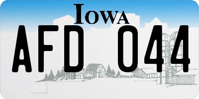 IA license plate AFD044