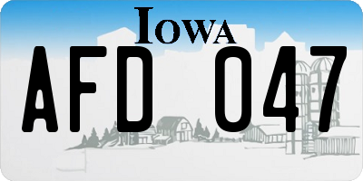 IA license plate AFD047