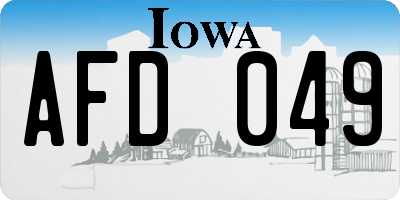 IA license plate AFD049