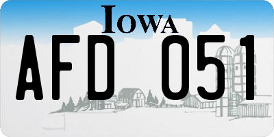 IA license plate AFD051
