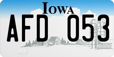 IA license plate AFD053
