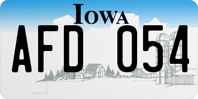 IA license plate AFD054