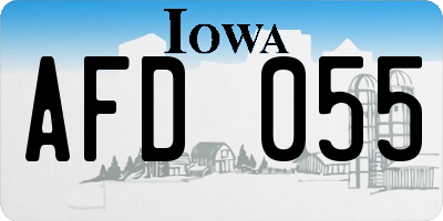 IA license plate AFD055