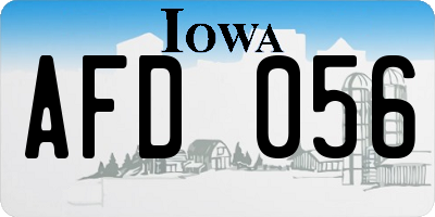 IA license plate AFD056