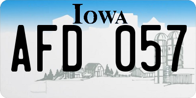 IA license plate AFD057