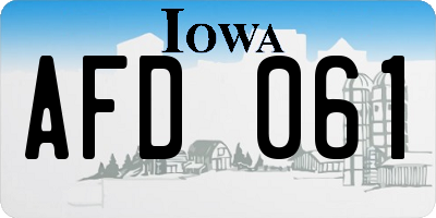 IA license plate AFD061