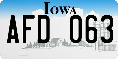 IA license plate AFD063
