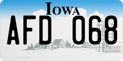 IA license plate AFD068