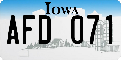 IA license plate AFD071