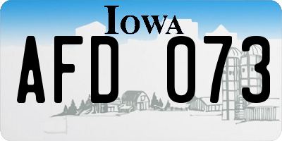 IA license plate AFD073