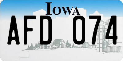 IA license plate AFD074