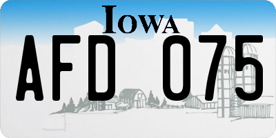 IA license plate AFD075