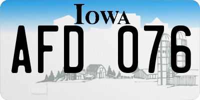 IA license plate AFD076