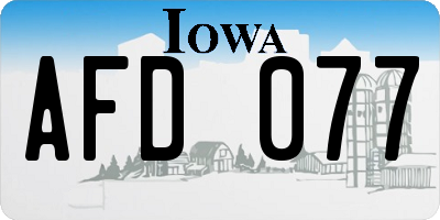 IA license plate AFD077