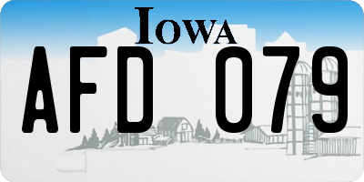 IA license plate AFD079