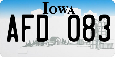 IA license plate AFD083