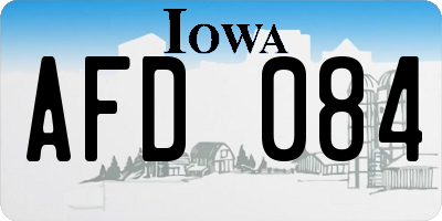 IA license plate AFD084