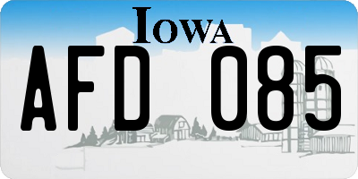 IA license plate AFD085