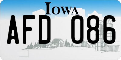 IA license plate AFD086