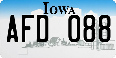 IA license plate AFD088