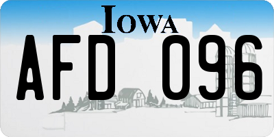 IA license plate AFD096