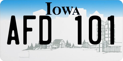 IA license plate AFD101
