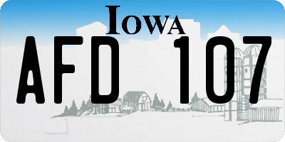 IA license plate AFD107