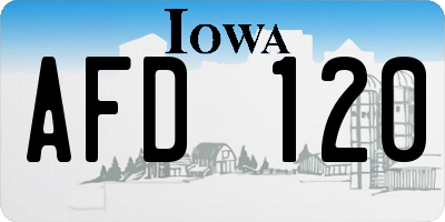 IA license plate AFD120