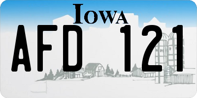 IA license plate AFD121