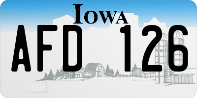 IA license plate AFD126