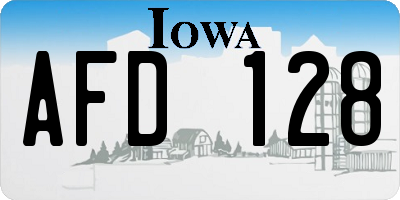 IA license plate AFD128