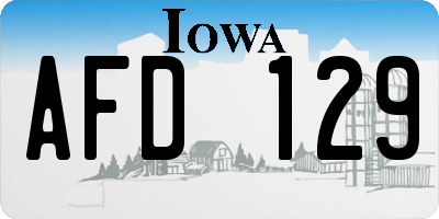 IA license plate AFD129