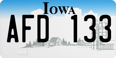 IA license plate AFD133