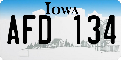IA license plate AFD134