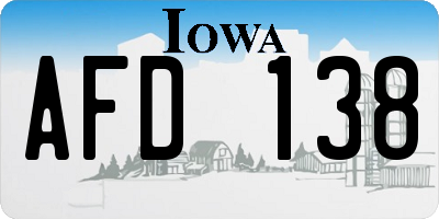 IA license plate AFD138
