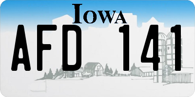 IA license plate AFD141
