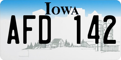 IA license plate AFD142