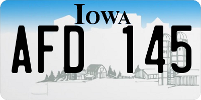 IA license plate AFD145