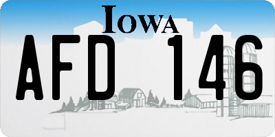 IA license plate AFD146