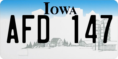 IA license plate AFD147