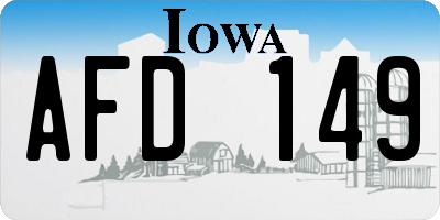 IA license plate AFD149