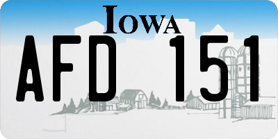 IA license plate AFD151