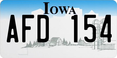 IA license plate AFD154