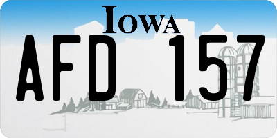 IA license plate AFD157
