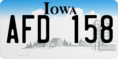 IA license plate AFD158