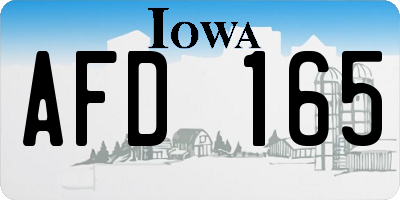 IA license plate AFD165