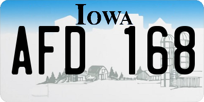 IA license plate AFD168