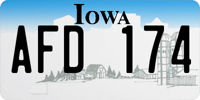 IA license plate AFD174