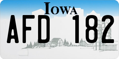 IA license plate AFD182
