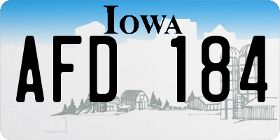 IA license plate AFD184